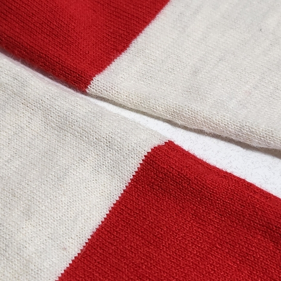 Gap v neck striped tunic sweater red cream small - Picture 9 of 14